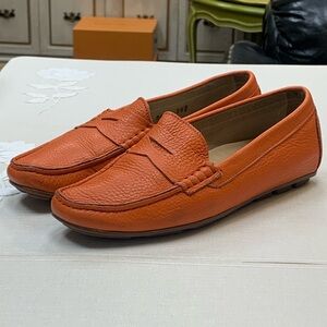Galo Italian orange Leather Flats Size 36.5